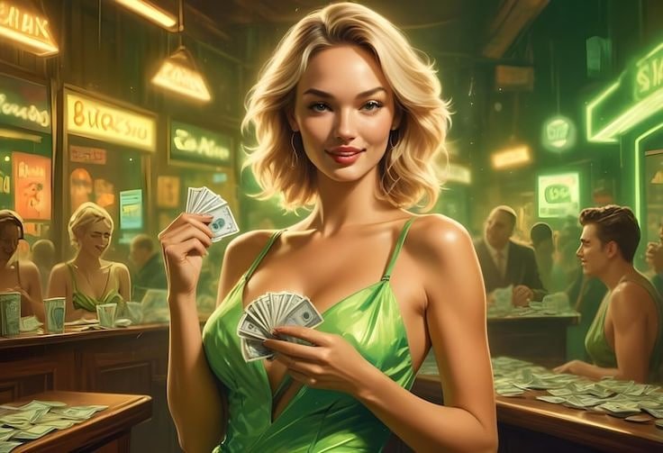 Studio live Lightning Dice di slot akurat dengan dealer profesional dan tiga dadu yang ditampilkan dalam transmisi real-time